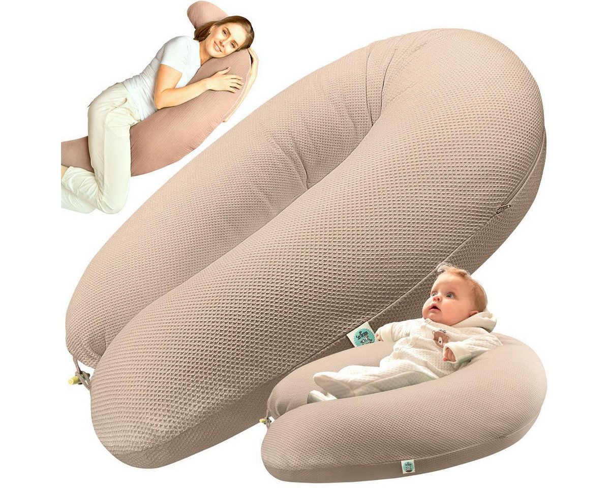 SEI Design Stillkissen Stillkissen XXL Mikroperlen Seitenschläferkissen 190x30 cm Ergonomisch, Schwangerschaftskissen mit Bezug, Babynest XXL ist als Bettschlange & Bettumrandung verwendbar SEI Design Stillkissen Stillkissen XXL Mikroperlen Seitenschläferkissen 190x30 cm Ergonomisch, Schwangerschaftskissen mit Bezug, Babynest XXL ist als Bettschlange & Bettumrandung verwendbar von SEI Design