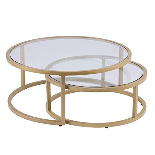 Southern Enterprises Evelyn Glam Nesting Cocktailtisch, Gold von SEI Furniture