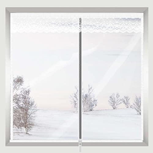 Fenster-Isolierfolie, Winter-Vorhang mit transparenter Isolierung, warmer Vorhang for den Winter, wärmeisolierter Fenstervorhang for Klimaanlage, Heizung, Raum (120 x 220 cm) (Size : 200x200cm) von SEIBES