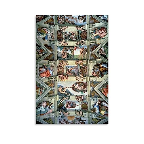 Michelangelo Buonarroti Poster Wandkunst Schriftrolle Leinwand Gemälde Bild Wohnzimmer Dekor Zuhause 60 x 90 cm von SEIBES