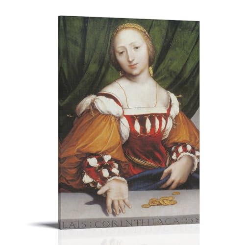 Poster "Lais of Korinth von Hans Holbein, dem Jüngeren, Wandkunst, Rollen, Leinwandgemälde, Bild, Wohnzimmerdekoration, Zuhause, 30 x 45 cm von SEIBES