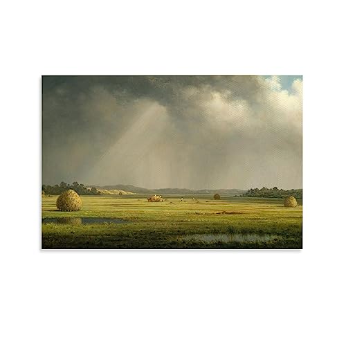 SEIBES Newburyport Meadows von Martin Johnson Heade Malerkunstwerk Wandkunst Geschenke Schlafzimmer Drucke Heimdekoration Hängendes Bild Leinwand Gemälde 60 x 90 cm von SEIBES