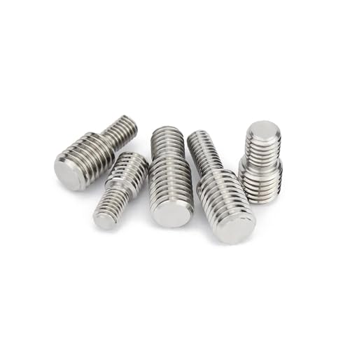 SEIDER 1/10 Stück 304 A2 Edelstahl-Gewindeadapter Stecker auf Stecker M3 M4 M5 M6 M8 M10 M12 M14 M16 auf M20 Doppelkopf-Übertragungsschraubenbolzen(5pcs M4x10-M10x10) von SEIDER
