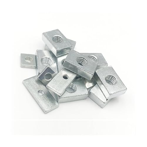 SEIDER 10/50 Stück Vierkantmuttern M3 M4 M5 M6 M8 Rechteckige Muttern Dünne Schieberblockmuttern Verzinkter Kohlenstoffstahl Aluminiumprofil Zubehör(10pcs,M4x20x10x3.5) von SEIDER