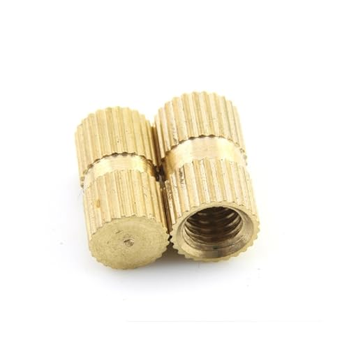 10-50 Stück M3 M4 M5 M6 M8 Messing Sackloch Spritzguss Rändelmuttern Gewindeeinsatz Eingebettete Mutter(Length 12mm,M3 x OD5 50pcs) von SEIDER