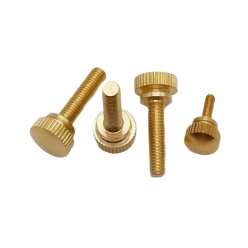 SEIDER 2-5 Stück M3 M4 M5 M6 Rändelschrauben aus reinem Messing handfest anziehen Kupferdreh-Rändelschrauben Computergehäuseschraube Rändelschraube(M4X12 5PCS) von SEIDER