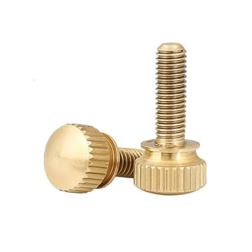 SEIDER 2-5 Stück M3 M4 M5 M6 Rändelschrauben aus reinem Messing handfest anziehen Kupferdreh-Rändelschrauben Computergehäuseschraube Rändelschraube(M4X16 5PCS) von SEIDER