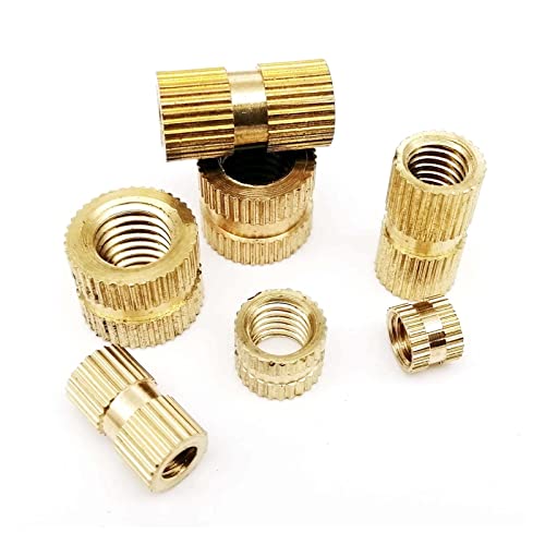 5/10/25pc M1.6 M2 M2.5 M3 M4 M5 M6 M8 3D-Drucker aus massivem Messing Hot Melt Gewinde Spritzguss Rändel Eingebettete Nutsert Insert Nut (Color : 8mm long, Size : 25pcs M2(OD 3.5mm)) von SEIDER