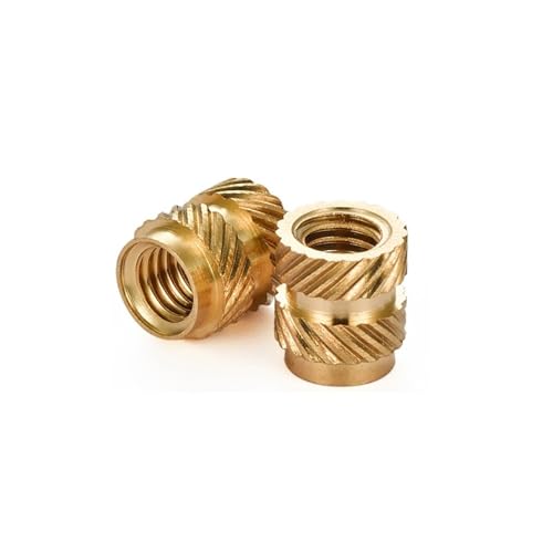 50 Stück Messing Hot Melt Einlegemuttern Heizform Kupfer Gewindeeinsätze Mutter SL-Typ Doppelköper Gerändelte Injektion Messingmutter M5 M6(M5x6x7.5 (30pcs)) von SEIDER