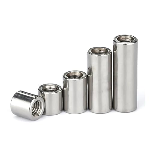 M3 M4 M5 M6 M8 M10 ~ M16 304 Edelstahl Verlängerung Verdickung Runde Säule Joint Kupplung Mutter Zylindrische verbinden Schraube Mutter(OD6xM4x8 (20pcs)) von SEIDER