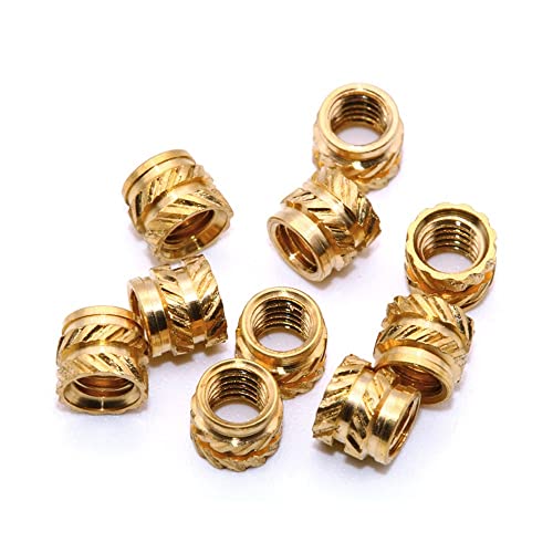 M4 Messing Hot Melt Heat Insert Mutter Gewinde Einbettungsteile Eingepresste Passung in Löcher for 3D-Druck Rändelmuttern aus Messing (Color : M4x6x6 (20pcs)) von SEIDER