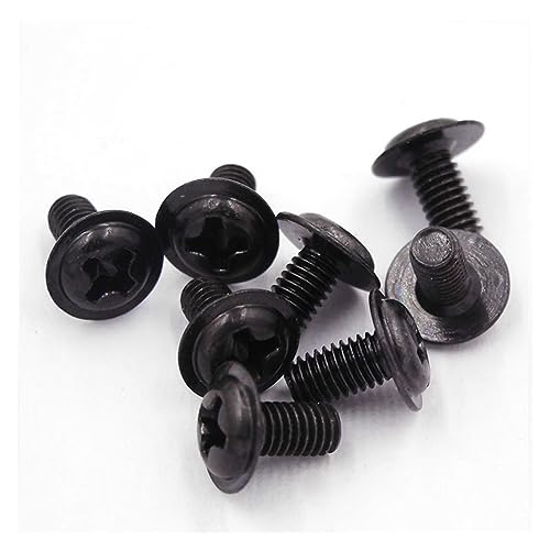 SEIDER 20–50 Stück M2 M2,5 M3 M4 M5 Schwarze Kreuz-Flachkopf-Schraube mit Unterlegscheibe for PC-Gehäuse, Motherboard-Montage, DIY-Computerschrauben(M4x8mm 20PCS) von SEIDER