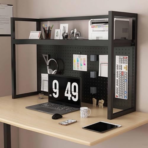 1/2/3-lagiges Schreibtisch-Bücherregal, Schreibtisch-Aufbewahrungsregal, Bücherregal für Wohnheime(Black Single Layer,100cm/39in) von SEIFE