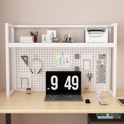 1/2/3-lagiges Schreibtisch-Bücherregal, Schreibtisch-Aufbewahrungsregal, Bücherregal für Wohnheime(White Single Layer,80cm/31in) von SEIFE