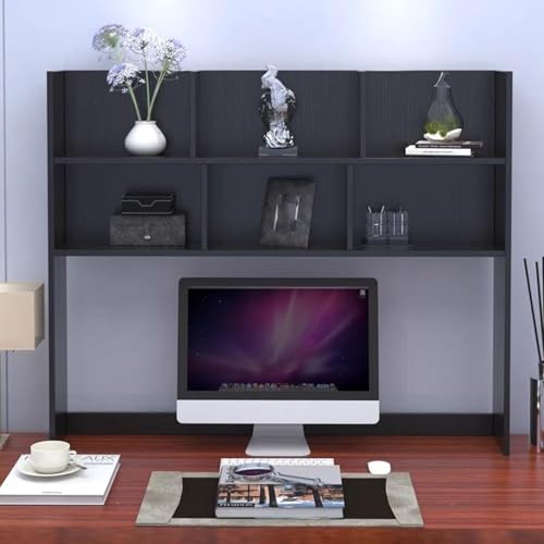 2-stöckiger Schreibtischständer aus Holz für Studentenwohnheime, Schreibtisch-Bücherregal, Bibliotheks-Bücherregal, Schreibtischregal, Schreibtischständer für Studentenwohnheime(Black,80cm/31.4in) von SEIFE