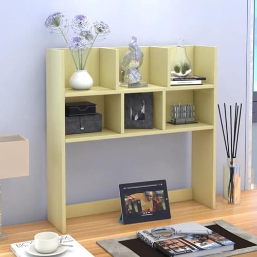 2-stöckiger Schreibtischständer aus Holz für Studentenwohnheime, Schreibtisch-Bücherregal, Bibliotheks-Bücherregal, Schreibtischregal, Schreibtischständer für Studentenwohnheime(Yellow,120cm/47.2in) von SEIFE