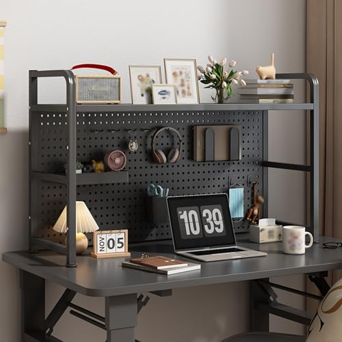 2-stöckiges Schreibtisch-Bücherregal, nur Schreibtischaufsatz, Schreibtischaufsatz, Bücherregal für Studentenwohnheime, Schreibtischaufsatz für Arbeitsplatten(Black Single Layer,115cm/45.2in) von SEIFE