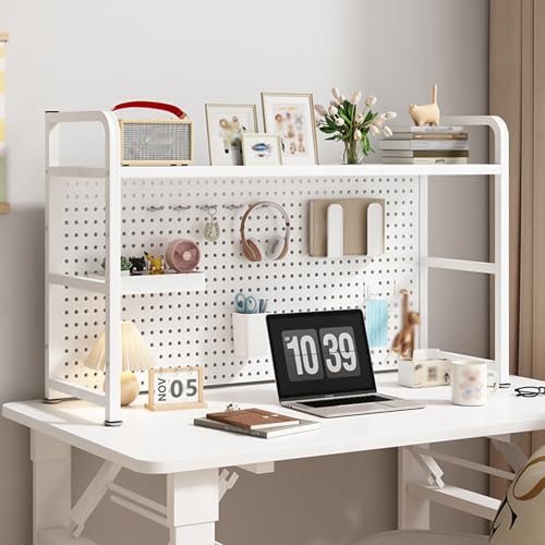 2-stöckiges Schreibtisch-Bücherregal, nur Schreibtischaufsatz, Schreibtischaufsatz, Bücherregal für Studentenwohnheime, Schreibtischaufsatz für Arbeitsplatten(White Single Layer,115cm/45.2in) von SEIFE