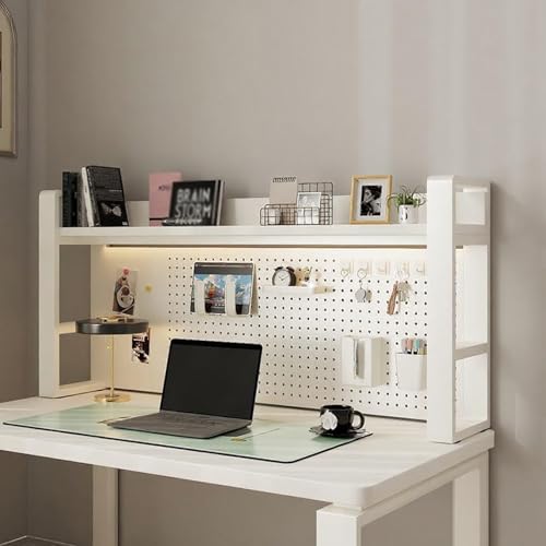 2-stöckiges Schreibtisch-Organizer-Regal, Schreibtischregal für die Oberseite des Schreibtischs, Schreibtischaufsatz aus Metall für Computermonitore(White-A Single Layer,135cm/53.1in) von SEIFE