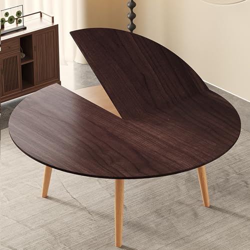 Große, runde, klappbare Tischplatte aus Holz, 139,7–218,4 cm, Tischplattenverlängerung, temporärer Ersatz für Tischplatten, Catering-Bankett-Partytische(Walnut,130cm/51.1in) von SEIFE