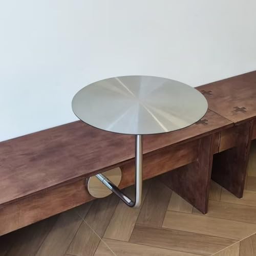 Kleiner runder Klapptisch aus Edelstahl zur Wandmontage, Standtisch, schwebender Schreibtisch, platzsparender moderner runder Pub-Bartisch für Café, drinnen/draußen(L-Type,35cm/13.7in) von SEIFE