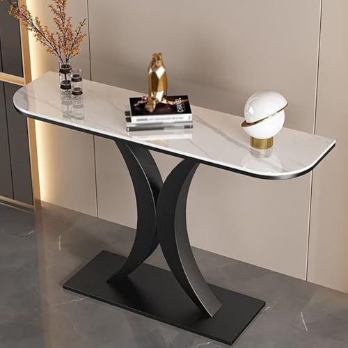Konsolentisch, einfacher Wohnzimmer-Beistelltisch, moderner Konsolentisch, schmaler Konsolentisch, Eingangsschrank mit Steinplatten, Flurtisch, Sofatisch, Flur-Foyer-Tisch, Eingangstisch(C,100cm/39in) von SEIFE