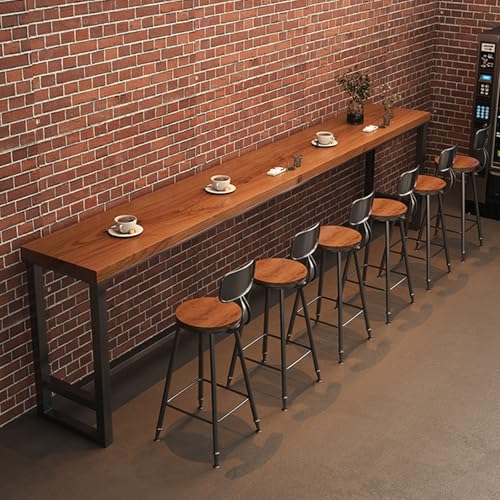 Moderner Bartisch aus Massivholz, schmaler Kneipentisch im industriellen Stil, Kneipentisch in Barhöhe, Bartisch in Thekenhöhe, rechteckige hohe Küchen- und Esszimmertische, keine Hocker(Walnut,160cm/ von SEIFE
