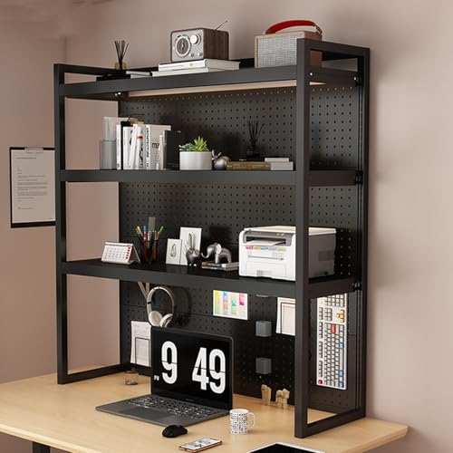 SEIFE 1/2/3-lagiges Schreibtisch-Bücherregal, Schreibtisch-Aufbewahrungsregal, Bücherregal für Wohnheime(Black Three Layers,140cm/55in) von SEIFE