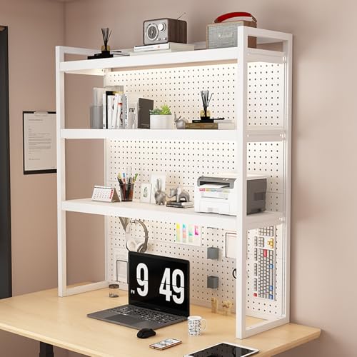 SEIFE 1/2/3-lagiges Schreibtisch-Bücherregal, Schreibtisch-Aufbewahrungsregal, Bücherregal für Wohnheime(White Three Layers,140cm/55in) von SEIFE