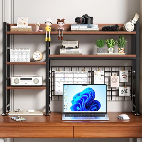 SEIFE 2-lagiger Schreibtischaufsatz für Studentenwohnheime, Mehrzweck-Bücherregal, Computerschreibtisch-Bücherregal, Aufbewahrungsregal für den Schreibtisch, Schreibtischaufsatz(Black,95cm/37in) von SEIFE