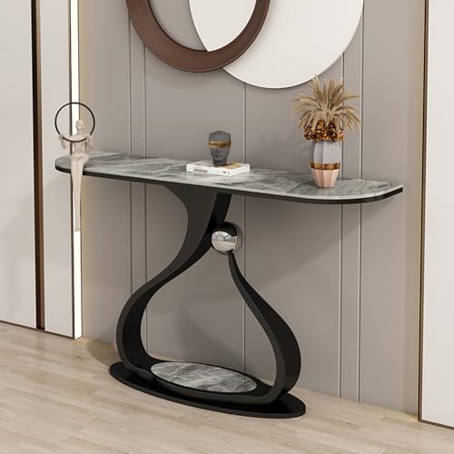 SEIFE Konsolentisch, Sofatisch, Flurdekoration, Eingangstisch, moderner Dekotisch, Foyertisch, geeignet für Wohnzimmer, Korridor, Foyer, Eingang(Black2,120CM) von SEIFE