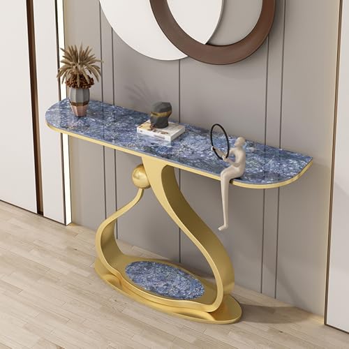 SEIFE Konsolentisch, Sofatisch, Flurdekoration, Eingangstisch, moderner Dekotisch, Foyertisch, geeignet für Wohnzimmer, Korridor, Foyer, Eingang(Gold1,120CM) von SEIFE