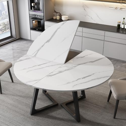 SEIFE Runde, Faltbare Tischplatte, 139,7–218,4 cm, Holz, Tischplattenverlängerung, temporärer Ersatz für Tischplatten, Catering-Bankett-Partytische, für drinnen und draußen(Stone,120cm/47.2in) von SEIFE