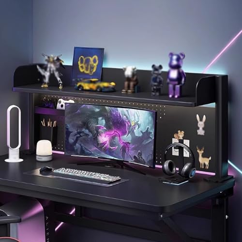 SEIFE Schwarze Klemme am Schreibtisch-Organizer-Regal, Schreibtisch-Bücherregal, Bücherregal für Wohnheime, Schreibtisch-Aufbewahrungsregal(38 * 100 cm/14.9 * 39.3 in) von SEIFE