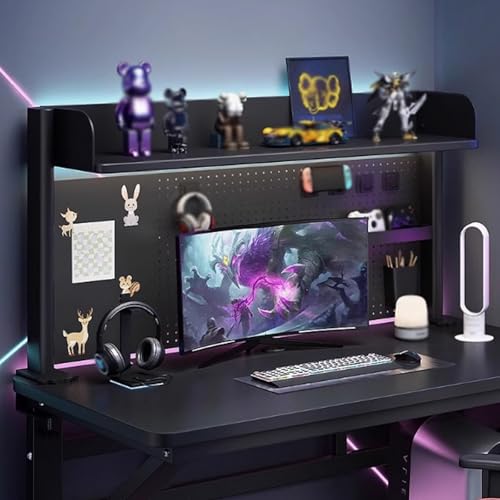 SEIFE Schwarze Klemme am Schreibtisch-Organizer-Regal, Schreibtisch-Bücherregal, Bücherregal für Wohnheime, Schreibtisch-Aufbewahrungsregal(63 * 80cm/24.8 * 31.4 in) von SEIFE