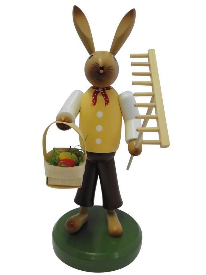 SEIFFEN.COM by Nestler Osterhase Hase mit Rechen und Korb, 28 cm von Nestler-Seiffen, Original von Nestler-Seiffen! von SEIFFEN.COM by Nestler