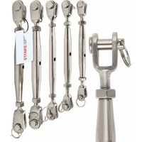 Seilwerk Stanke - 1x M8 Spannschloss Gabel-Gabel aus Edelstahl inox Seilspanner Spanner für Drahtseil Spannschraube 103 mm von SEILWERK STANKE