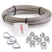 Rankhilfe Edelstahldrahtseil 100m V4A Edelstahlseil 5mm 7x19, 4x Kausche V4A, 8x Bügelformklemme V4A - set 2 - Seilwerk Stanke von SEILWERK STANKE