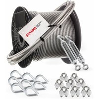 Seilwerk STANKE Rankhilfe PVC Drahtseil ummantelt verzinkt 5m Stahlseil 6mm 6x7, 2x Spannschloss M10 Haken+Öse, 8x Kausche, 8x Bügelformklemme - SET 5 Seilwerk STANKE Rankhilfe PVC Drahtseil ummantelt verzinkt 5m Stahlseil 6mm 6x7, 2x Spannschloss M10 Haken+Öse, 8x Kausche, 8x Bügelformklemme - SET 5 von SEILWERK STANKE
