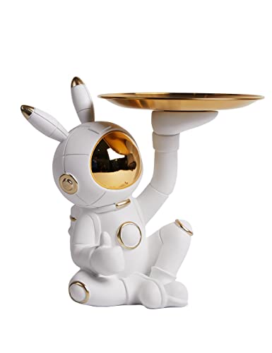 SEINHIJO Keksdose Vorratsdosen Nussschale Dessert Platte Astronaut Figuren Skulptur Modern Dekor Arts Raumfahrer Geschenk Statue Polyresin Ornament 22cm von SEINHIJO