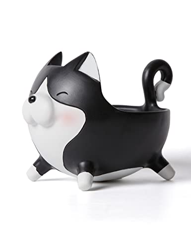 SEINHIJO Keksdose Vorratsdosen Nussschale Dessert Platte Katze Figuren Dekor Modern Skulptur Geschenk Keramik Arts Wohnzimmer Statue 19cm von SEINHIJO