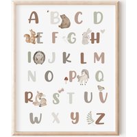 Alphabet Lernposter A4 A3 Kinderzimmer Poster Und Zahlen Lernplakat Alphabetposter Geschenk Für Junge Mädchen Einschulung von SEIUNIQUE