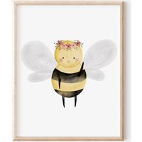 Poster Biene A4 & A3 Kinderposter Kinderzimmer Baby Geschenk Mädchen Junge Kinder Tierposter Wandbilder Deko von SEIUNIQUE