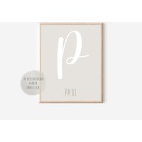 Poster Buchstabe Personalisiert Mit Name A4 A3 Namensposter Anfangsbuchstabe Geschenk Junge Mädchen Wandbild Deko Kinderzimmer Babyzimmer von SEIUNIQUE
