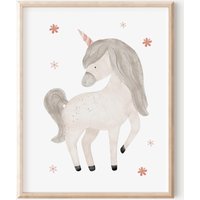 Poster Einhorn Kinderzimmer Din A4 A3 Wandbild Kinderposter Wanddeko Mädchenzimmer Geschenk Für Mädchen Zur Geburt Taufe von SEIUNIQUE