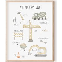 Poster Kinderzimmer "Auf Der Baustelle" A4 A3 Wandbild Wanddekoration Für Junge Mädchen Geschenkidee Geburtstag Taufe Druck Poster Kinderzimmer "Auf Der Baustelle" A4 A3 Wandbild Wanddekoration Für Junge Mädchen Geschenkidee Geburtstag Taufe Druck von SEIUNIQUE