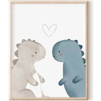 Poster Kinderzimmer Dinos A4 A3 Kinderposter Dinobild Wandbild Dinosaurier Geschenkidee Geburt Taufe Für Jungen Und Mädchen Babyzimmer Deko von SEIUNIQUE