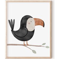 Poster Toucan A4 & A3 Kinderposter Kinderzimmer Baby Geschenk Mädchen Junge Kinder Tierposter Wandbilder Deko von SEIUNIQUE