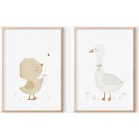 Posterset Din A4 A3 Küken Und Ganz Tierposter Kinderzimmer Kinderposter Geschenk Geburt Taufe Für Jungen Mädchen von SEIUNIQUE