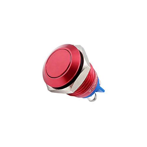1 Stück 16mm Druckknopfschalter Wasserdicht IP67 Schalter für DIY Elektronik Projekt (Rot) von SEIWEI